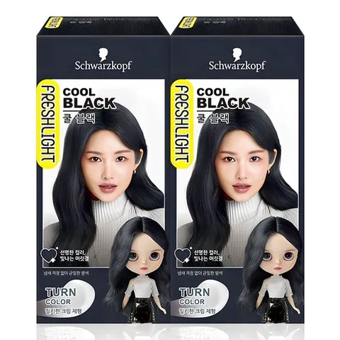 프레쉬라이트 턴컬러 염색제, 쿨블랙, 2개