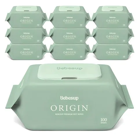 베베숲 오리진 유아물티슈 캡형, 50g, 100매, 10개