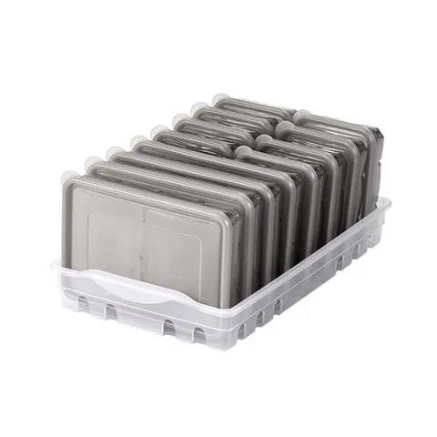 땡스소윤 냉동실 전용 소분 보관 트레이 13p 세트 투명그레이, 1세트, 트레이 + 7호 600ml x 4p + 9호 300ml x 8p
