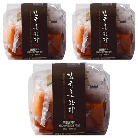 명인 김규흔한과 페스츄리형 명인꿀약과 띠지형, 3개, 100g