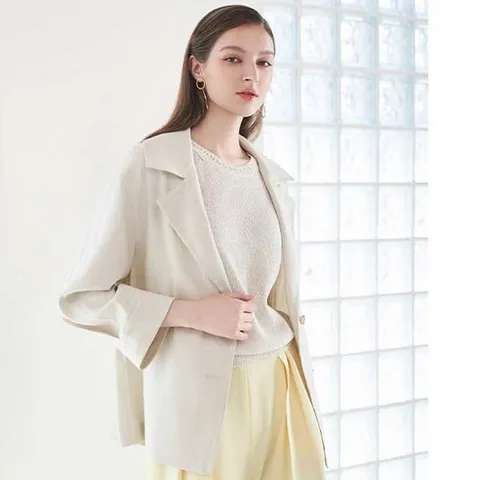 크레송 여성용 프렌치 린넨 블렌디드 자켓