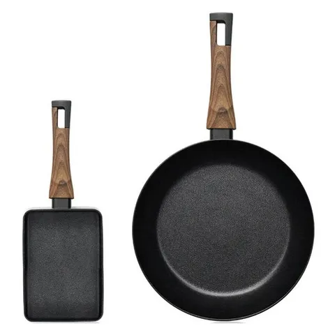 실바트IH 인덕션 까리노프라이팬세트 2개, 블랙, 계란말이팬 18cm +프라이팬28cm, 1세트