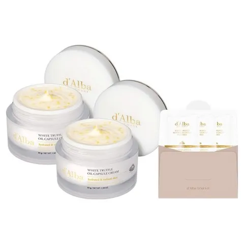 달바 화이트 트러플 오일 캡슐 크림 + 세럼 클렌저 3ml 3p, 55g, 2개