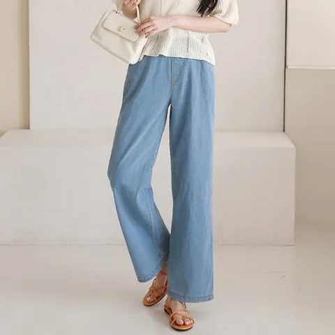 앤드스타일 여성용 시원편안한 여름데님 밴딩 청바지 264459