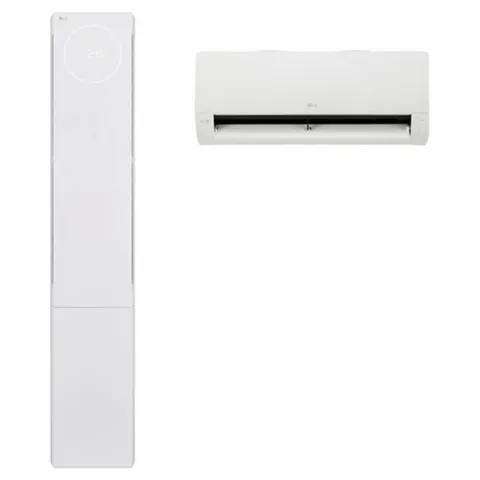 LG전자 인버터 56.9㎡(17.2평) + 18.7㎡(5.7평) 휘센 오브제컬렉션 뷰2 2 in 1 2시리즈 멀티형 에어컨 방문설치, FQ17FU2EDN(스탠드 실내기), SQ06FA1WAJ(벽걸이 실내기), FQ23FVBU(실외기), 일반배관형