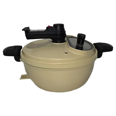 램프쿡 인덕션 자동회전 냄비 옐로우 HS-0010, 1개, 43cm
