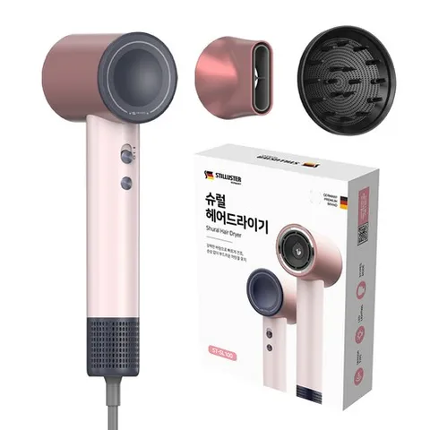 슈틸루스터자동 온도 조절 터보 소닉 슈럴 헤어드라이어1400W, ST-SL100, 핑크