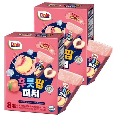 돌 후룻팝 피치 8p, 496ml, 2개