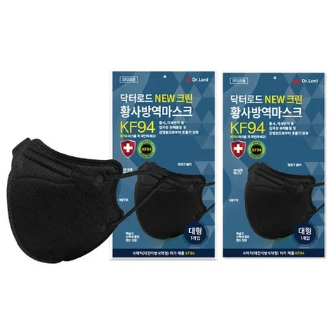 닥터로드 뉴크린 황사방역 마스크 대형 KF94, 블랙, 1개입, 100개
