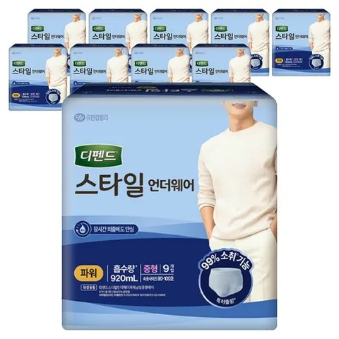 디펜드 남성용 스타일 언더웨어 성인기저귀 파워