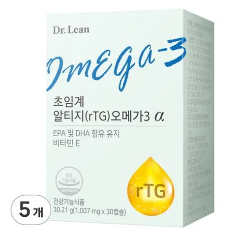 닥터린 정품 초임계 알티지 오메가3 알파, 30정, 5개