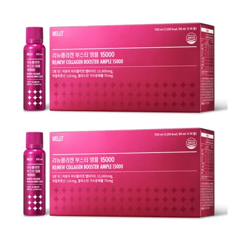 웰릿 리뉴콜라겐 부스터 앰플 15000 14p, 700ml, 2개