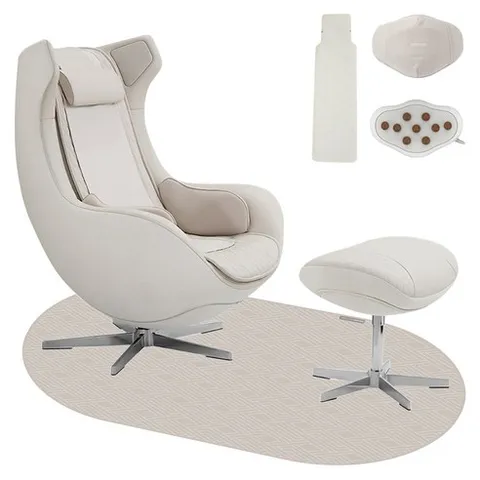 세라젬 파우제 M4 안마의자 + 리모컨 + 복부 온열 진동 도자 + 러그 세트 방문설치, CGM EMCG-2301, 베이지
