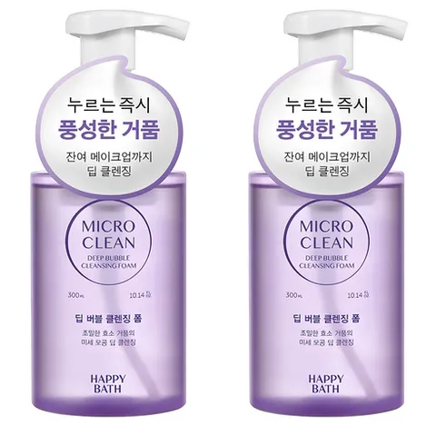 해피바스 마이크로 클린 딥 버블 클렌징폼, 300ml, 2개