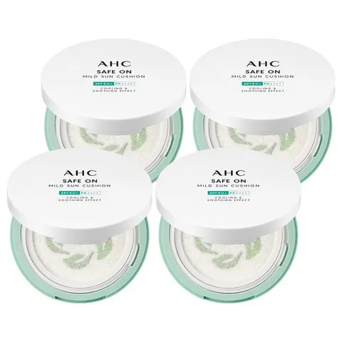 AHC 세이프온 마일드 선쿠션 SPF50+ PA++++, 25g, 4개