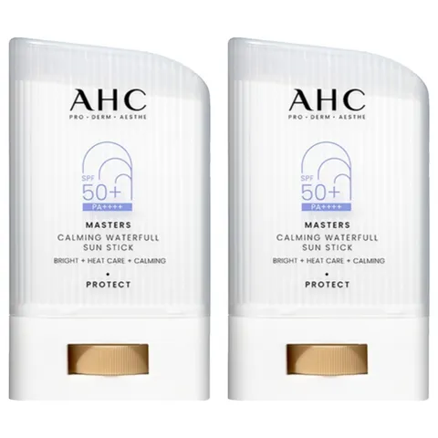 AHC 마스터즈 카밍 워터풀 선스틱 SPF50+ PA++++, 22g, 2개