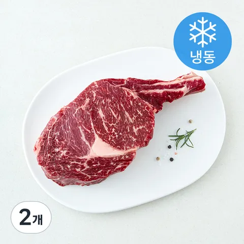 건화한우다 등심 토마호크 2등급 구이용 (냉동), 2개, 700g