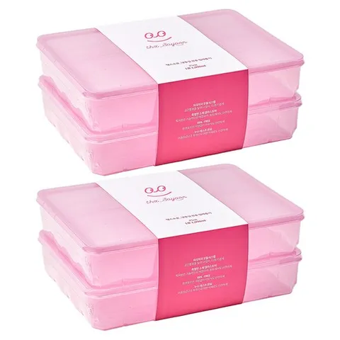 땡스소윤 냉동실 전용 밀폐용기 1호 핑크, 4개, 밀폐용기 2p
