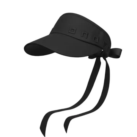 온오프 다이와 여성용 리본 바이저 골프모자, 블랙, 1개