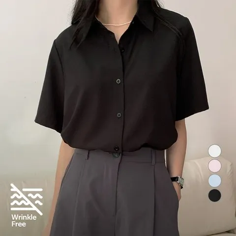 아피나르 여성용 링클프리 반팔 셔츠
