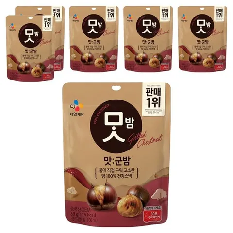 CJ맛밤 맛군밤, 6개, 60g