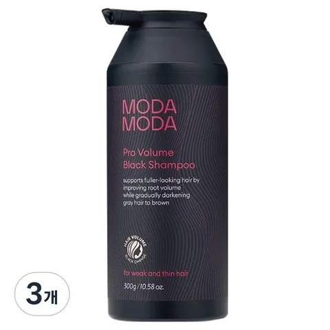 모다모다 프로 볼륨 블랙 샴푸, 3개, 300g