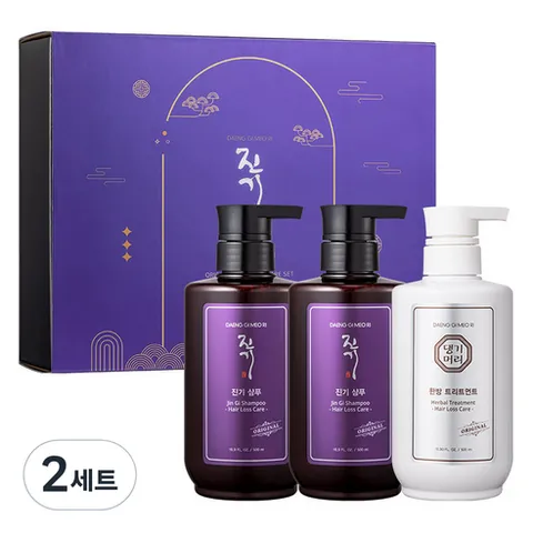 댕기머리 진기 샴푸 500ml x 2p + 트리트먼트 500ml 세트, 2세트