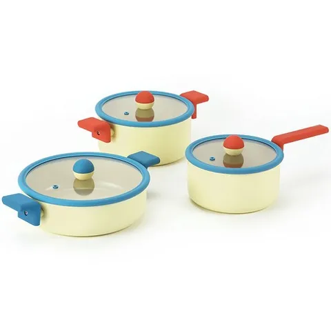네오플램 인덕션 대니쉬 냄비세트 3종, 혼합색상, 편수냄비 18cm + 양수냄비 20cm+ 전골냄비 24cm, 1세트