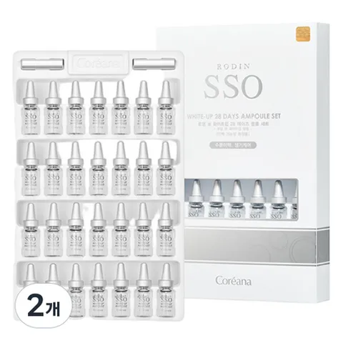 로댕 코리아나 로댕쏘 화이트업 28데이즈 기미 미백 앰플, 2개, 56ml