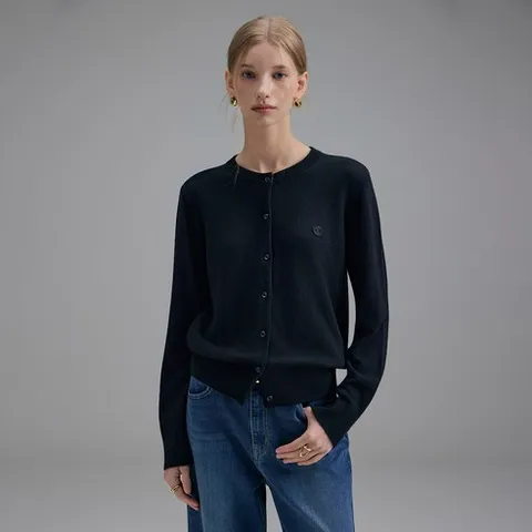 클라비스 여성용 촉감니트 울혼방 베이직 가디건