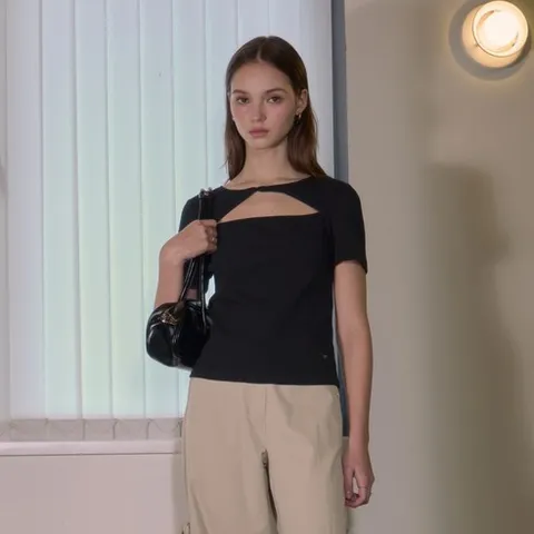 쥬시쥬디 여성용 트위스트 티셔츠 JZTS321R