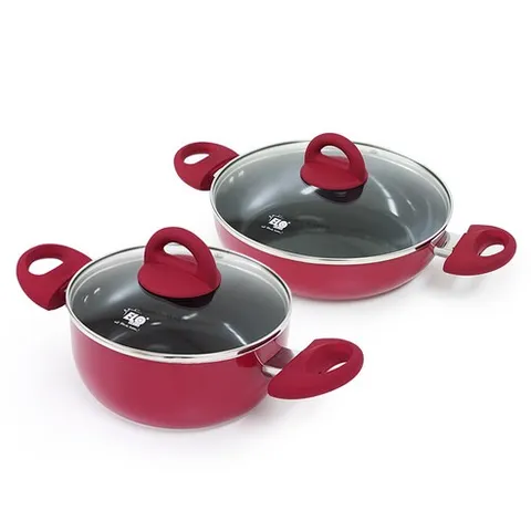ELO 인덕션 스칼렛 세라믹 냄비 세트 2개, 레드, 양수냄비 22cm + 전골냄비 24cm, 1세트