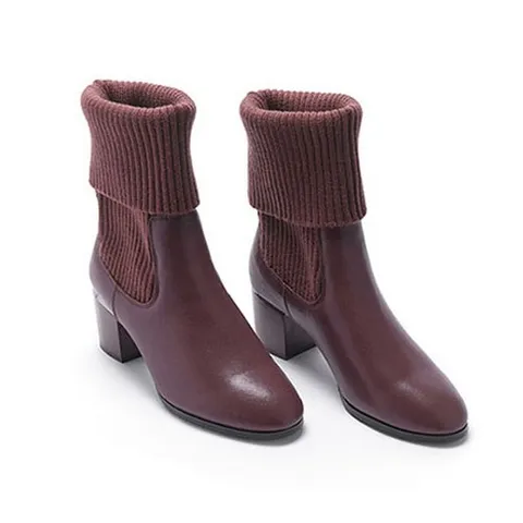 메이듀 소가죽 니트 부츠