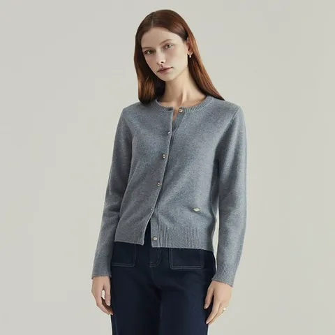 클라비스 여성용 울혼방 도톰 촉감 니트 가디건