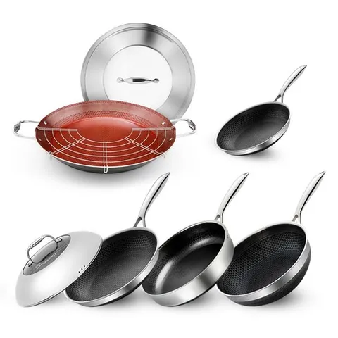 쿡셀 인덕션 7세대 세라믹 블랙에디션 프라이팬 세트 8개, 혼합색상, 프라이팬 5종 + 복합뚜껑 2종 + 스트레이너, 1세트