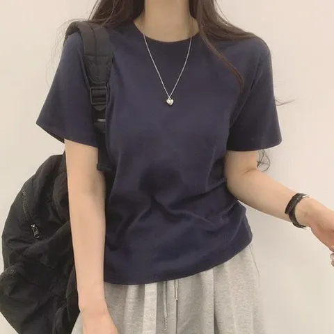 위드후이린 여성용 버블 라운드 반팔 티셔츠