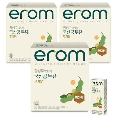 이롬 황성주박사의 국산콩 두유 무가당 16입 3박스, 190ml
