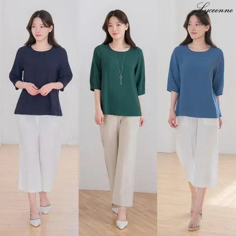 리센느인견블라우스 리센느 인견솔리드블라우스3종