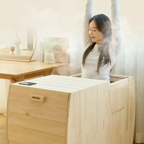 [킹스스파] 핀란드 사우나 프리미엄 편백 스팀 약초 반신욕기 NEW 건식 습식 원적외선