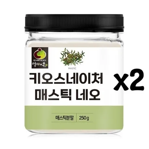 위건강 매스틱 매스틱검 분말 가루 그리스 키오스 메스틱 검 껌 원물 추출물 위메스틱 효능 먹는법 MASTIC, 2개, 250g