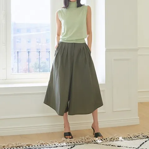 [런칭가 89000원] SS 라씨엔토 핀턱 와이드 큐롯팬츠