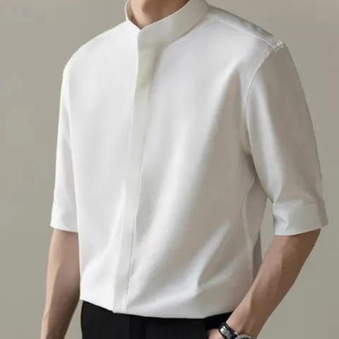 체링 남자 여름 차이나카라 티셔츠 5부 반팔셔츠