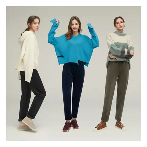 [도티] [1+1+1] 여성 벨벳 코듀로이 기모 본딩 팬츠 3종세트(CGBW)