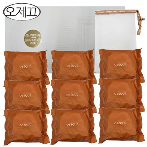 최신상 오제끄 자연이 빚은 오색황토 비누 시그니처 바 _ 9p+ 거품망, 100g, 9개