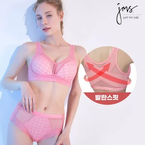 [저스트마이사이즈] 라이크라 밸런스 핏 브라+팬티 로즈핑크 JMW2N18_T