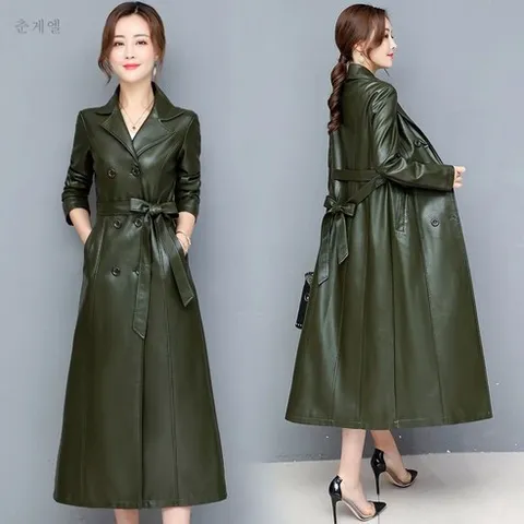 chunkeer 리얼레더 양가죽 더블버튼 롱 트렌치 자켓 코트 Cjx2RH7