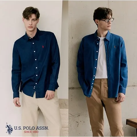 유에스피에이 쿠폰혜택 U.S POLO ASSN. 25FW 릴렉스핏 데님셔츠 2종 남성