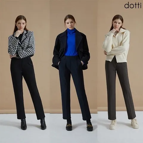 [쇼핑엔티] 도티 고탄성 기모 본딩 슬랙스 여성3종PNSW