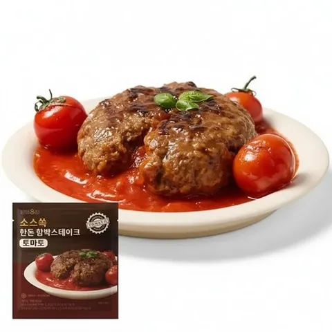 [신세계라이브쇼핑][함께온밥] 소스쏙 저온숙성 한돈 함박 스테이크 180g X 8팩 (토마토맛), 8개