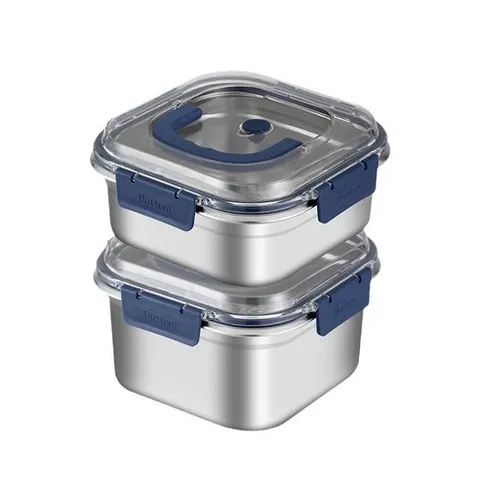 스텐 밀폐용기 핸디 세트, 1800ml+2500ml, 1세트